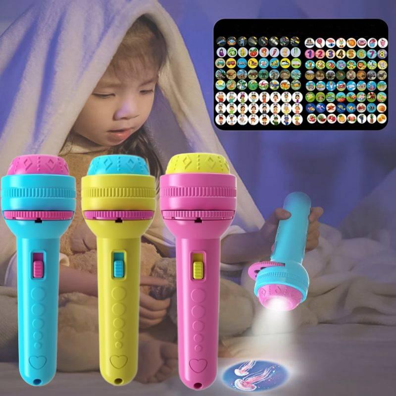 Kids Projection Flashlight Fun Bedtime Stories Toy For Early Learning.
