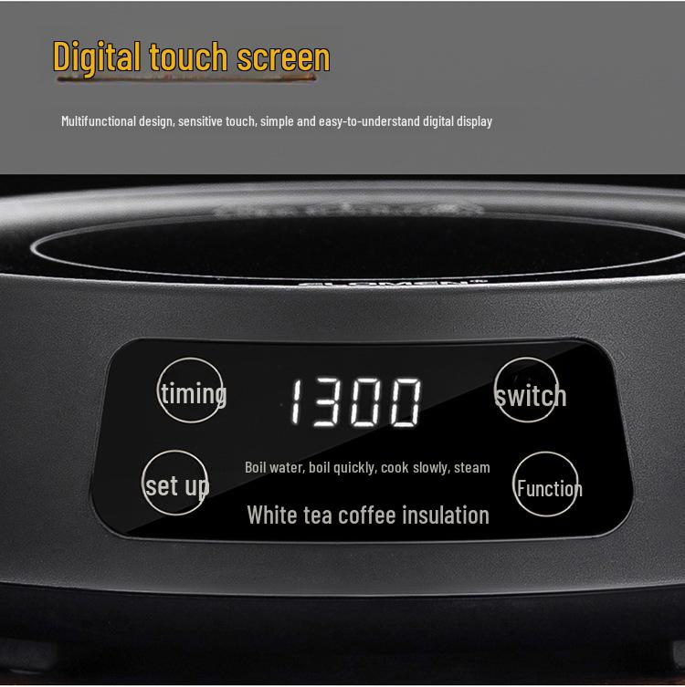 2024 Electric Ceramic Tea Maker and Glass Kettle Set - High Temperature Resistant for Steaming and Boiling, Integrated White Tea Set.