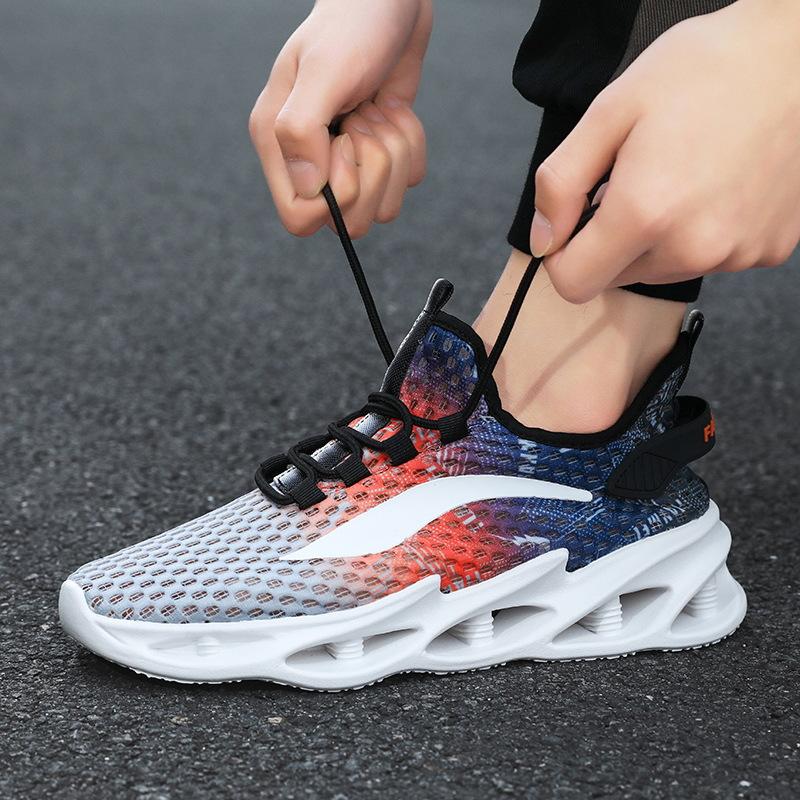 Blade Men's Shoes Breathable Thin Mesh Running Non Slip Soft Bottom Large Hollow Sports Leisure