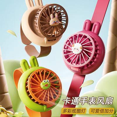 Mini ventilador de mano recargable por USB con diseño de dibujos animados para niños: un regalo bonito y portátil para estudiantes.