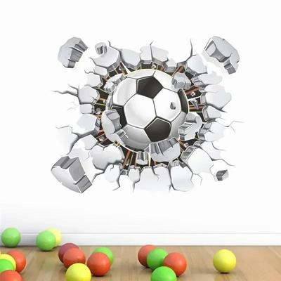 Fußball Wandaufkleber mit Riss Wohnzimmer Kinderzimmer Fußballverein Abnehmbare Aufkleber
