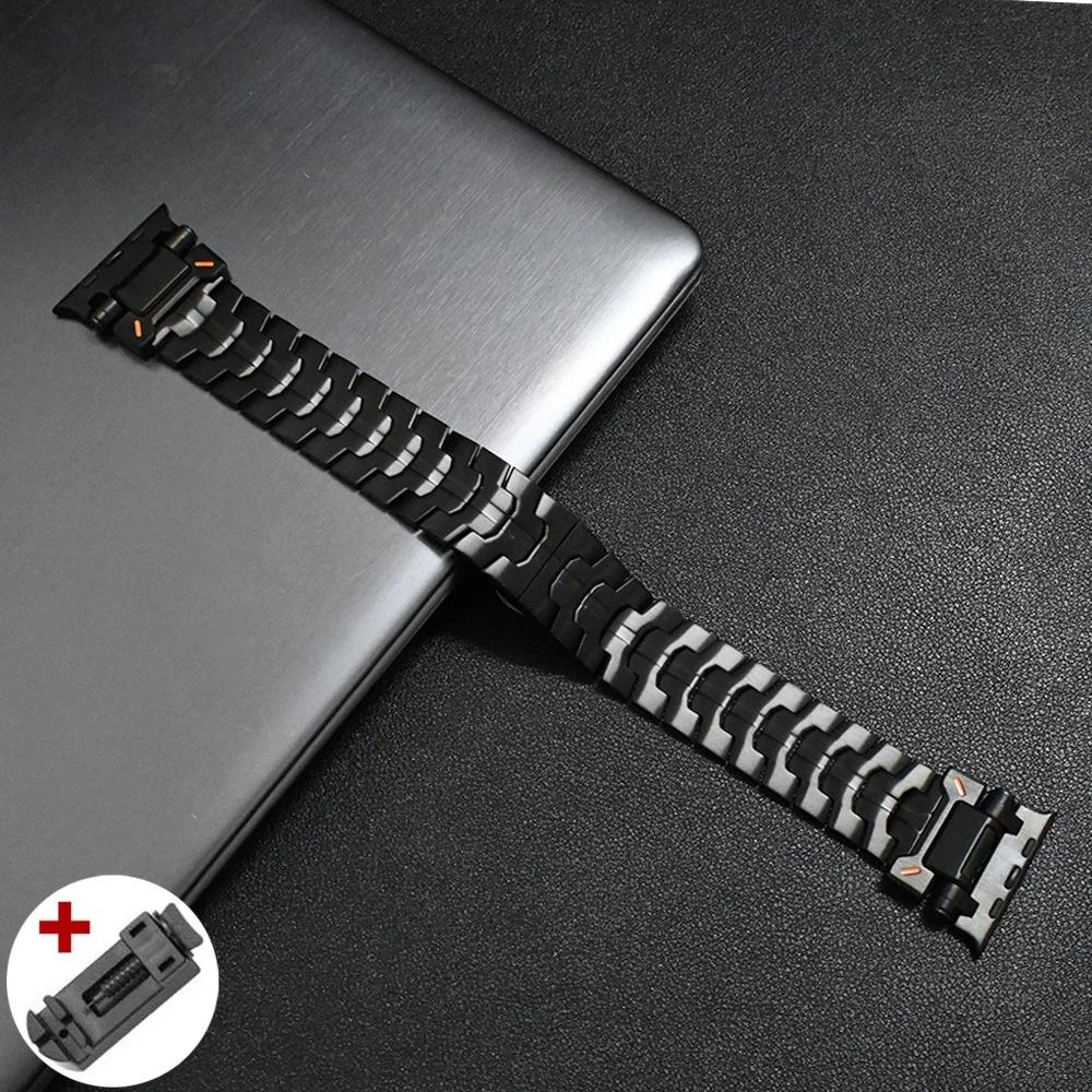 Titanový článkový náramek pro Apple Watch Ultra3 49mm 45mm 44mm 46mm Nerezový řemínek pro Iwatch Series 11 10 9 8 7 6 Se