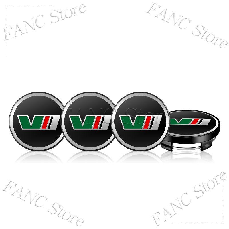 DAYB7 4pcs 56mm/60mm V VRS Logo Car Wheel Hub Center Cap Badge Covers Sticker For Skoda Octavia 2 3 A7 Superb Rapid Kodiaq Karoq Fabia
