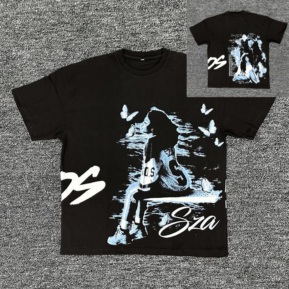 2000s Vintage Casual Girl Print Y2k Women's Tshirts Short Sleeve O-Neck Streetwear Harajuku Gothic Tee Crop Top Men Kid Clothes
