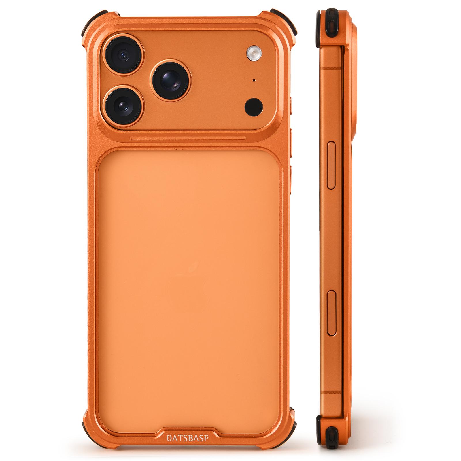 

Oatsbasf Aluminum Alloy Phone Case for iPhone 17 Pro Max / 17 Pro Original Feel Protective Cover Shockproof Bumper Simple Design aluminum&iPhone17 Pro оранжевый