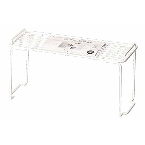 Pearl Metal Kitchen Rack, White, 33.5cm Wide, Slim Stackable Shelves, Blanc Kitchen, HB-4447