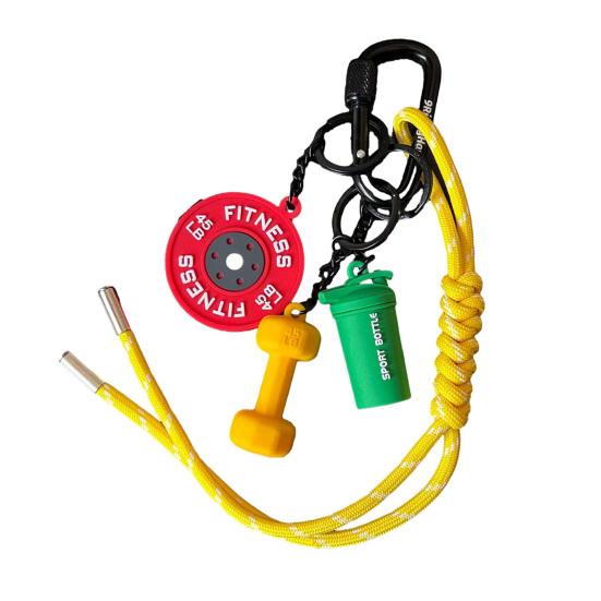 

Фітнес Брелок Любитель Залу Гантель Штанга Чашка для Води Брелок Силіконовий Ваговий Диск Подарунки для Залу Підвіска для Тренувальної Сумки M