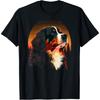 Bernese Mountain Dog At Sunset In the Woods Black Graphic Men Women Kids T-Shirt