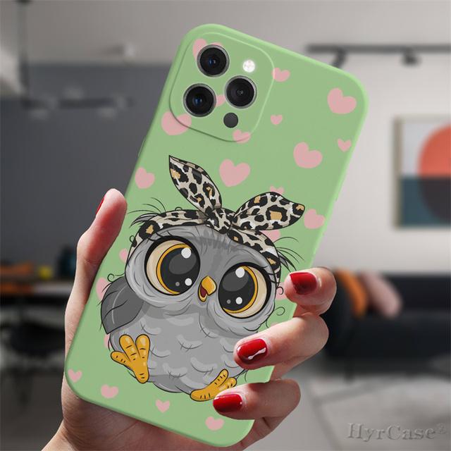 Für iPhone 13 12 Mini 11 14 Pro Max 14plus 13promax Schutzhülle Cartoon Mädchen Geschenke süße Eule Liebhaber Süßigkeiten Silikonhülle