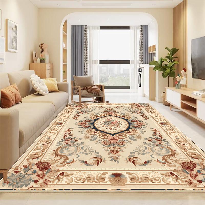 European Style Gorgeous Carpet for Living Room Golden Luxury Area Rug for Bedroom Washable Home hall Decoration Soft Floor Mat