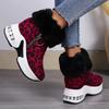 Chunky Platform Snow Boots for Women Thick Bottom  Winter Booties Woman Non Slip Faux Suede Ankle Botas Female Plus Size 43