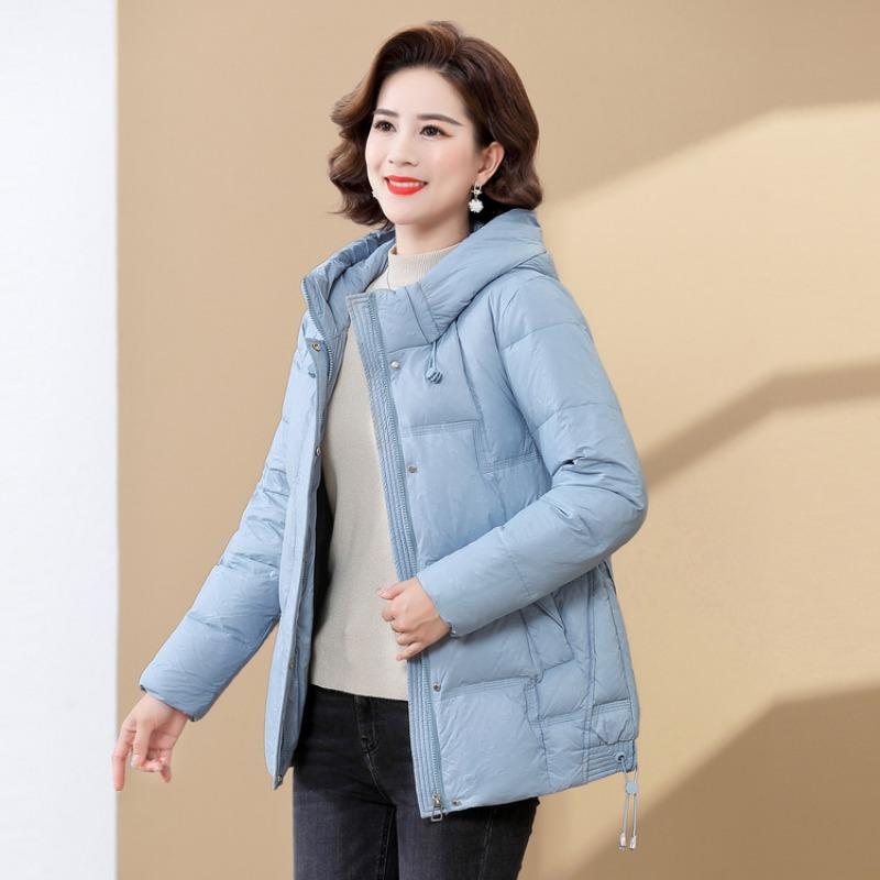 New Mother Winter Down Jacket Medium and Old Women's Clothing Year Old 0 Fashion Hooded White Duck Down Jacket