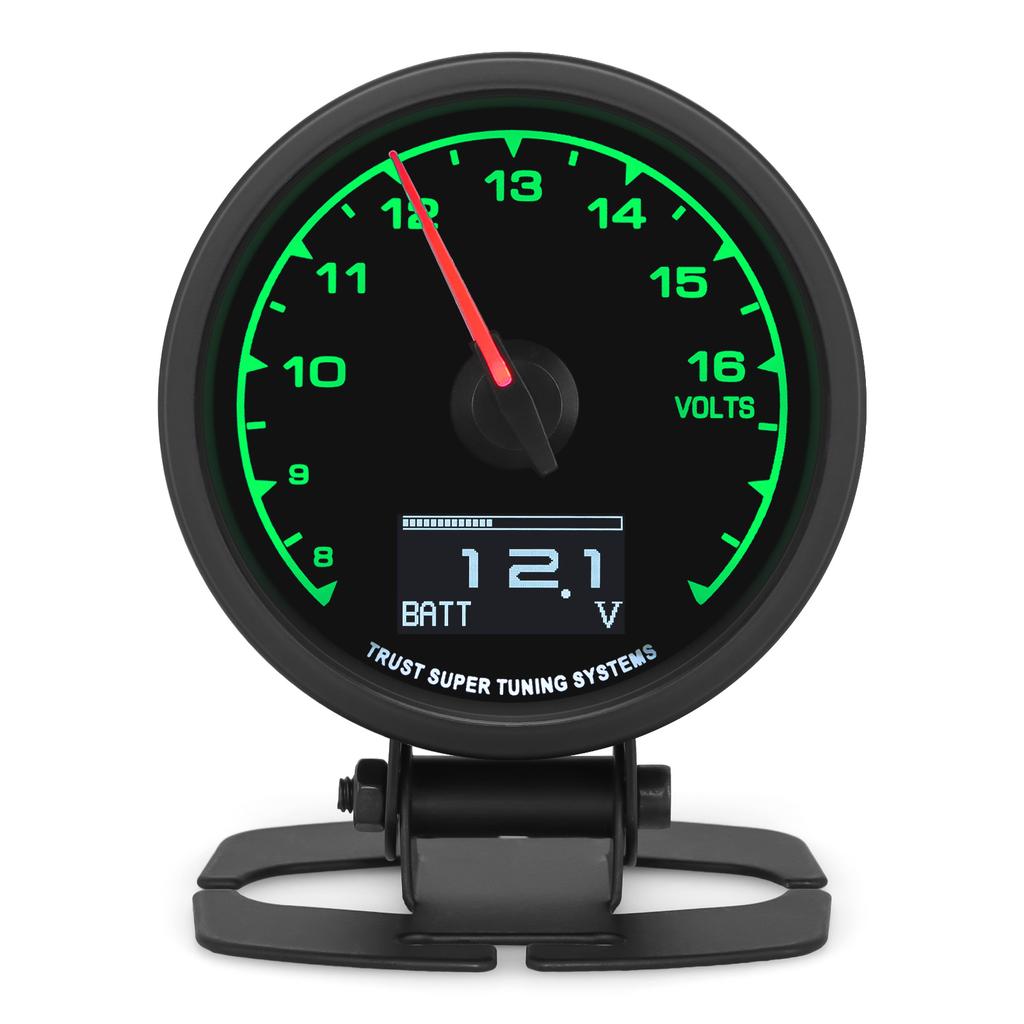 2.5inch 62mm Voltmeter with Bracket Holder 8~18V Voltage 7 Color Backlight VOLT Meter for Gasoline Engine Auto Car 12V