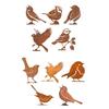 5x Rusty Birds Decorations Fence Decoration Holiday Garden Yard Art Fence Topper Decor for Balcony Patio Fence Branches Yard