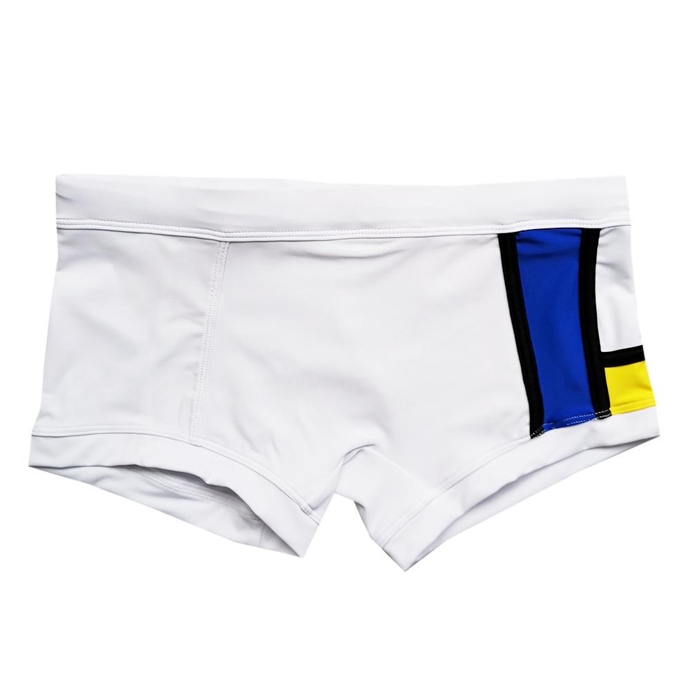 UXH Men's Patchwork Multicolor Briefs - Sleek, Sexy, and Anti-Exposure Beachwear.