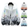 Men Sun Protection Clothing Hooded Long Sleeve Pockets Sunscreen Jacket Zipper Placket Shoes Print Quick Drying Windbreaker