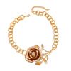 Große Grobe Rose Anhänger Halskette Überzogene Blume Halskette Schlüsselbein Kette Geschenk Schmuck