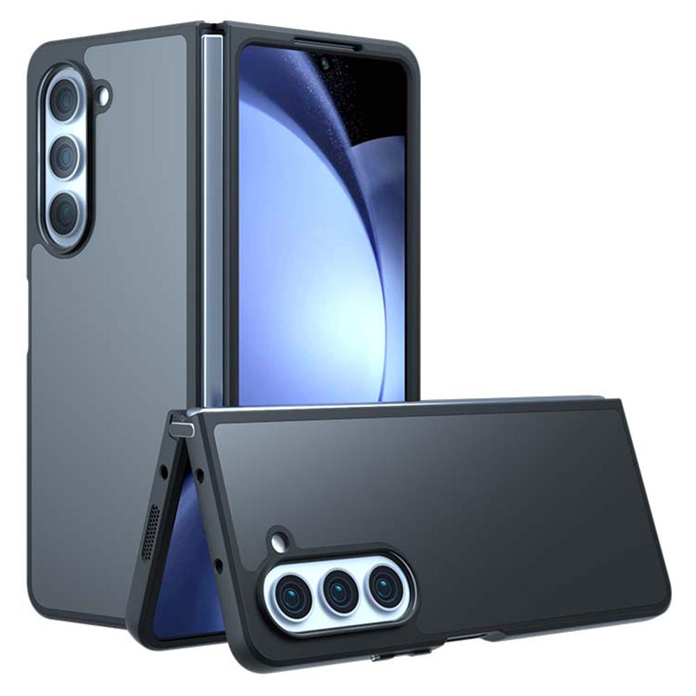 

Для Samsung Galaxy Z Fold5 5G Чехол Skin-Touch ТПУ+ПК Матовый Чехол для телефона, Прозрачный Черный A