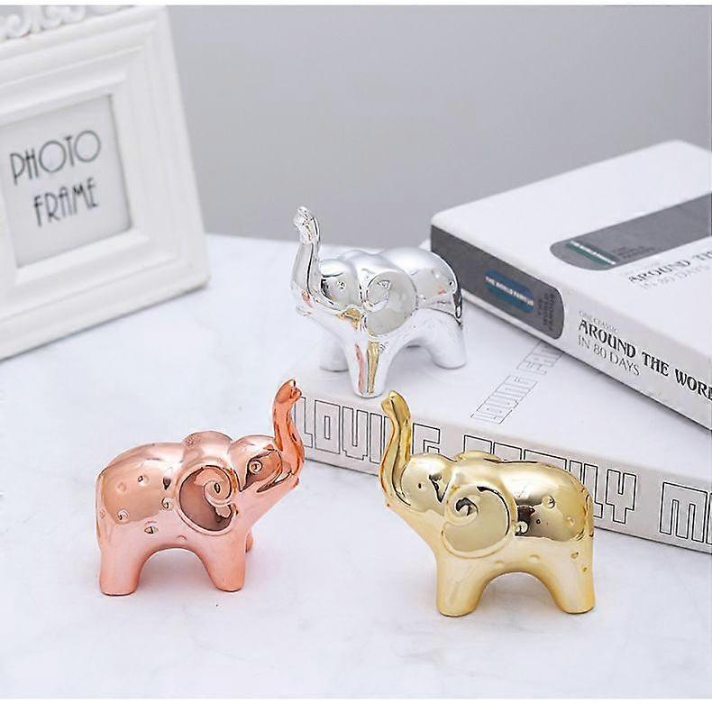 Ceramic Baby Elephant Figurine Office Ornament Small Animal Statue Nordic Home Decor
