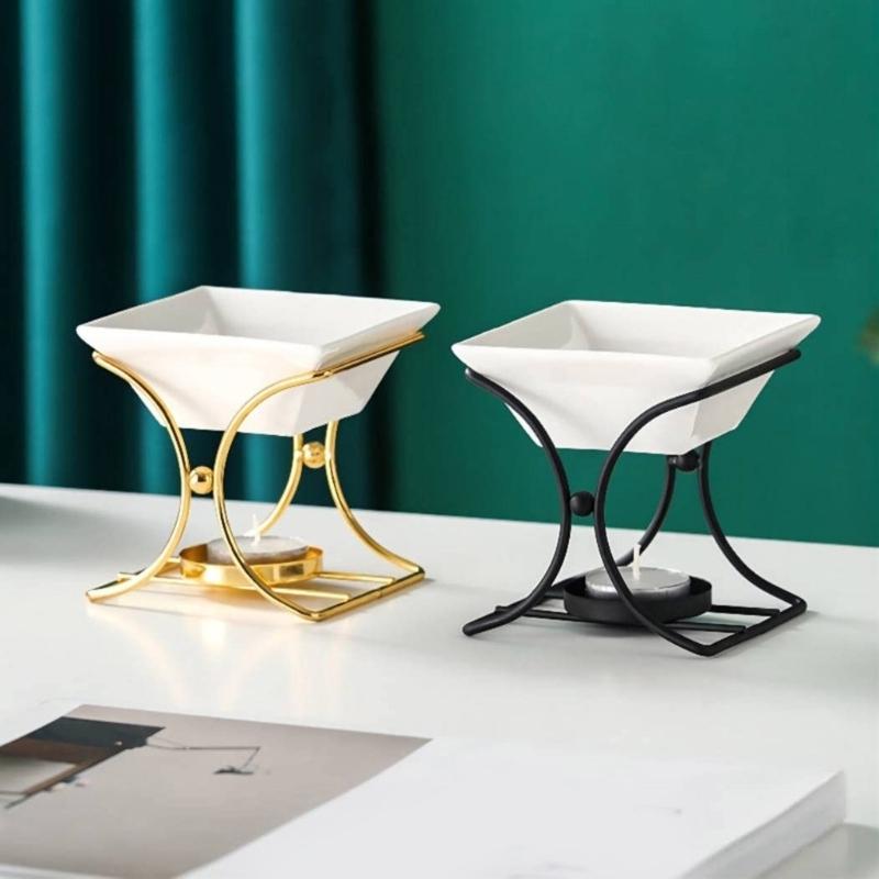 Unique X Shape Ceramic Oil Burners Oil Diffuser Candle Holder for Enhancing Home Ambiances Contemporary Homes Decors