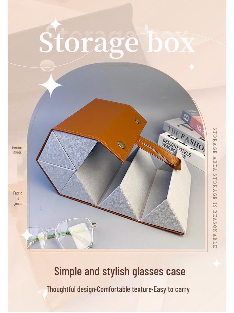 High-End Multi-Compartment Folding Eyeglass and Sunglass Storage Case