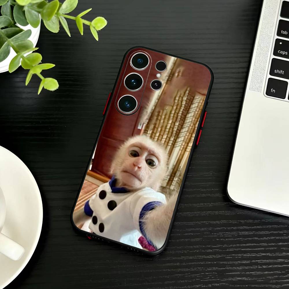 Cute Funny Monkey Phone Case For Samsung S26,S25,S24,S23,S22,S21,S20,Plus,Fe,Lite,Others Black Cover