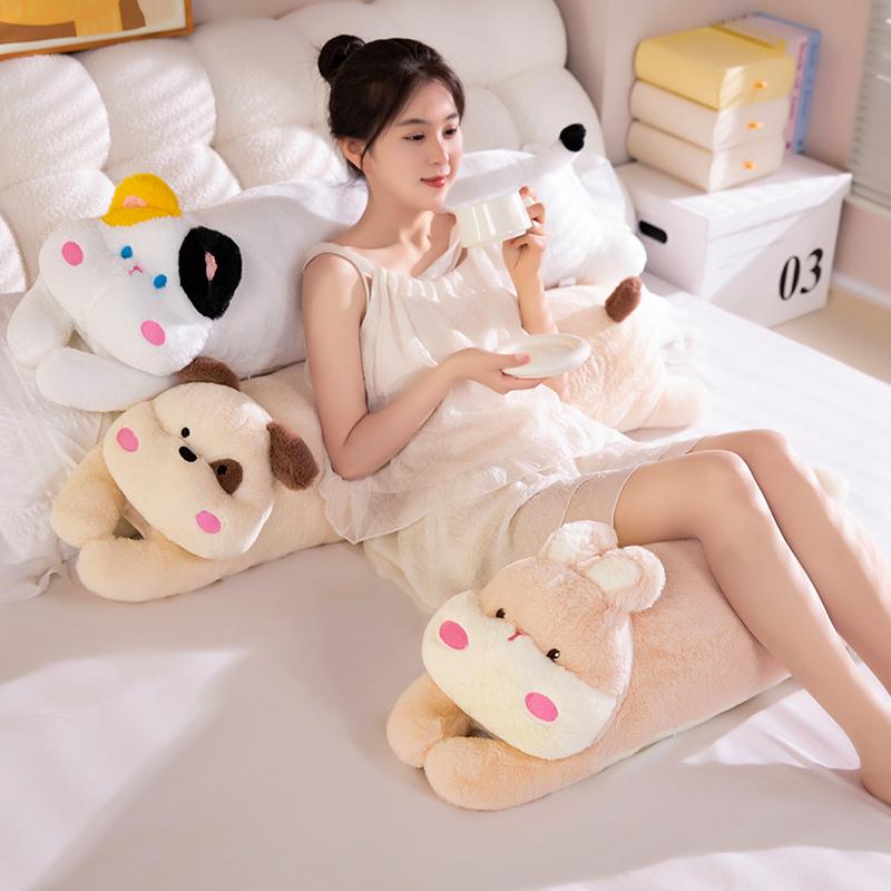 Cute Stuffed Long Pillow Cartoon Rabbit Dog Cat Shape Plush Toys Cushion for Sofa Chair Home Decoration Long Pillow Gift Decor