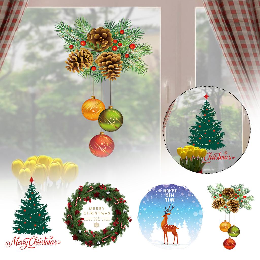 Christmas Window Cling Window Stickers Decor Xmas Snowman Snowflake Window Decor