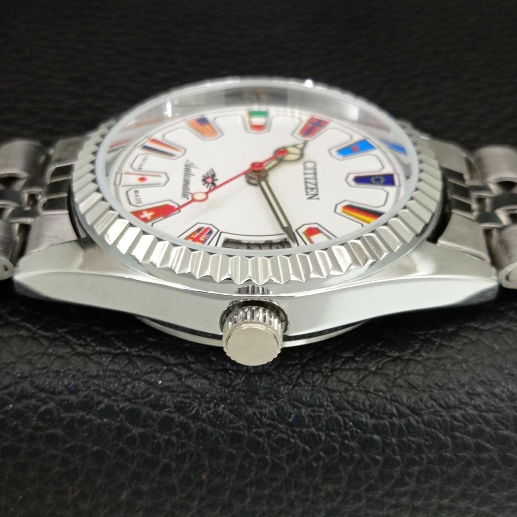 VINTAGE CITIZEN AUTOMATIC 8200 REFURBISHED JAPAN MENS WHITE DIAL WATCH a446848-1