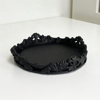 Gothic Jewelry Display Tray 3D Printed Black Trinket Dish for Necklace Bracelet Ring Watch Vintage Decorative Tray for Kitchen Living Room Home Decor