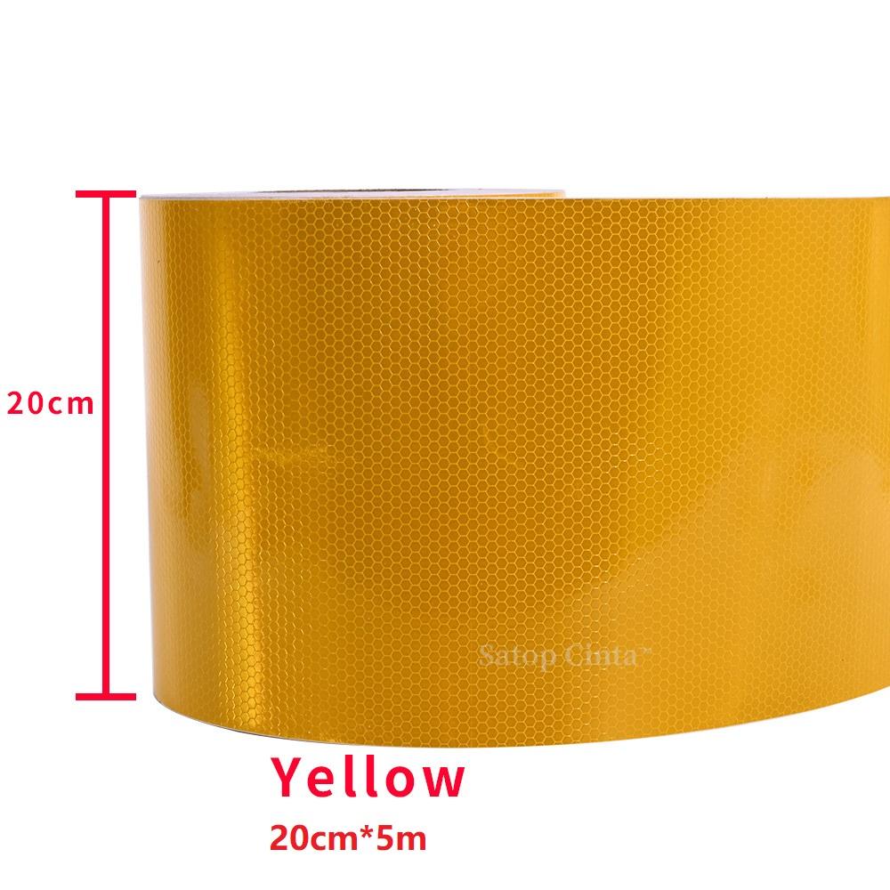 5CM/10CM/15CM/20CM*5M Yellow Reflective Tape High Vis Conspicuity Safet Stickers Waterproof Adhesive Reflectors Tape For Trailer
