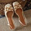 Baotou Back Empty Strap Sandals Women's Spring and Summer 2025 New Fashion Metal Buckle Low Thick Heel Square Head Single Shoes