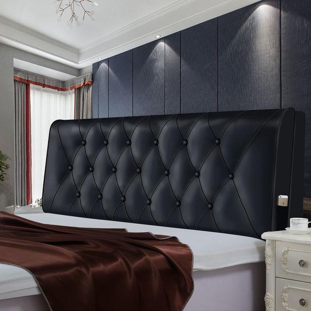 

Кожаный чехол на изголовье кровати King Size, индивидуальный высокоэластичный наполнитель, подушка для изголовья, моющийся тканевый чехол на голову кровати 180x58x10cm чёрный