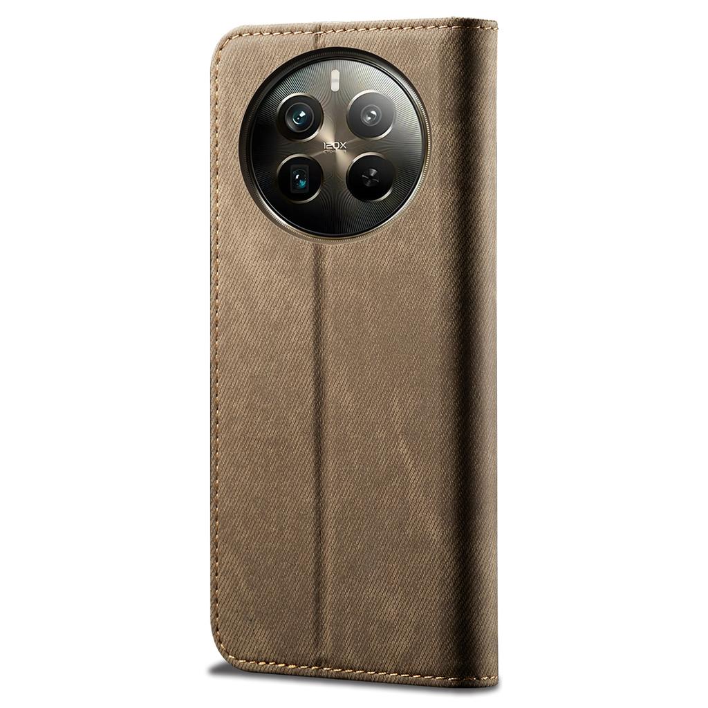 For Realme 12 Pro 5G/12 Pro+ 5G Case Leather Jeans Cloth Texture Cell Phone Cover