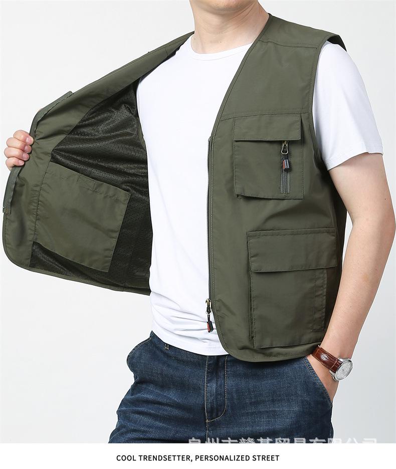 Men's Quick-Dry Multi-Pocket Vest for Team Building, Photography, and Fishing Events - Spring/Autumn 2209.