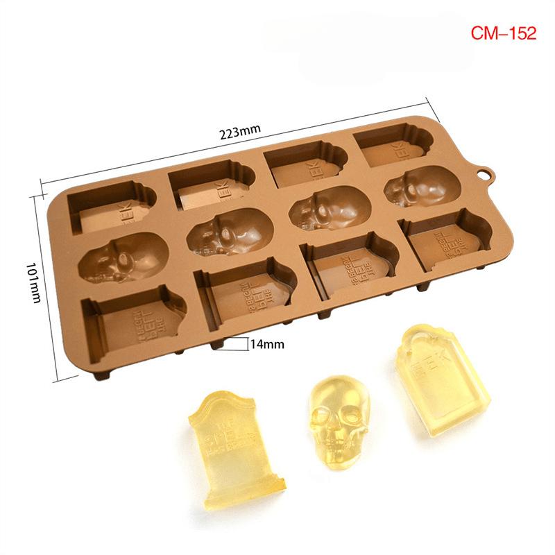 Halloween Pumpkin Wine Bottle Wine Core Chocolate Mold Fruit Candy Dessert Mold Vampire Teeth Silicone Mold