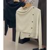 3118 Lazy Style Knitwear: Women's Shawl & Cardigan Two-Piece Set