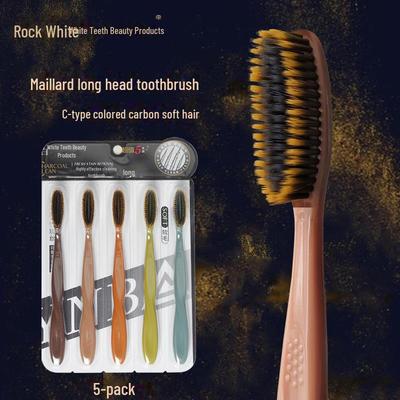 Cepillos de Dientes Sam's de Carbón de Bambú y Seda - Paquete de 5 con Cabezales Largos