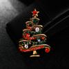 Crystal Christmas Brooch Vintage Rhinestone Tree Brooch Lapel Pins Jewelry Gift for Women Girls