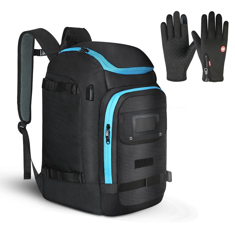 

Buylor 50L Large Capacity Ski Boot Bag Multi Compartment USB Port Backpack for Snowboard Boots Helmet Sport Gear Bag for Men 50L