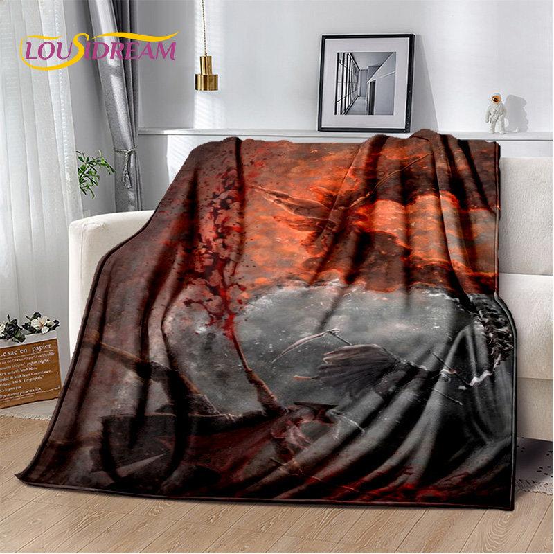 Elden Ring 3D Printed Game Gamer Soft Plush Blanket,Flannel Blanket Throw Blanket for Living Room Bedroom Bed Sofa Picnic Cover