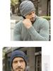 Herren Europäisches und Amerikanisches Winter Mütze & Schal Set: Dick gestrickt mit Samtfutter