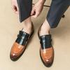 Gentleman Patchwork Tassels Patent Leather Men Shoes Male Monk Strap Wedding Casual  Formal Dress Footwear Shoes for Men