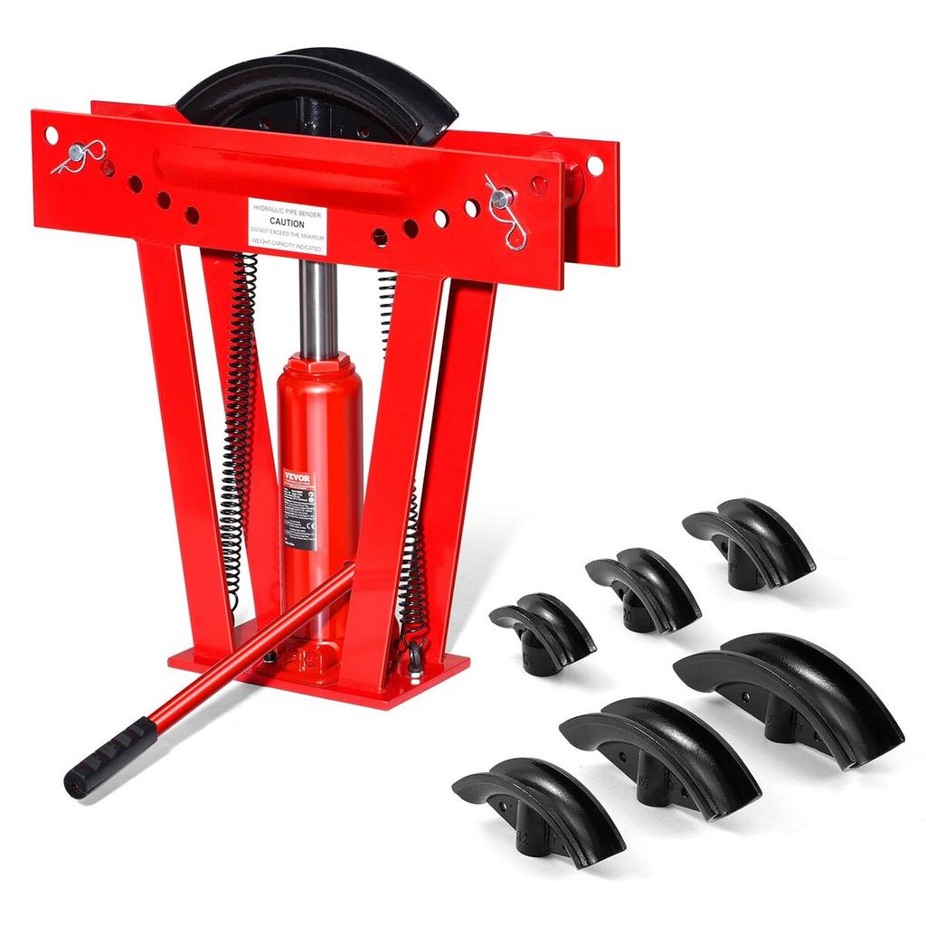 Hydraulic Pipe Bender, 12 Ton Manual Pipe Bending Tool with 6 Dies