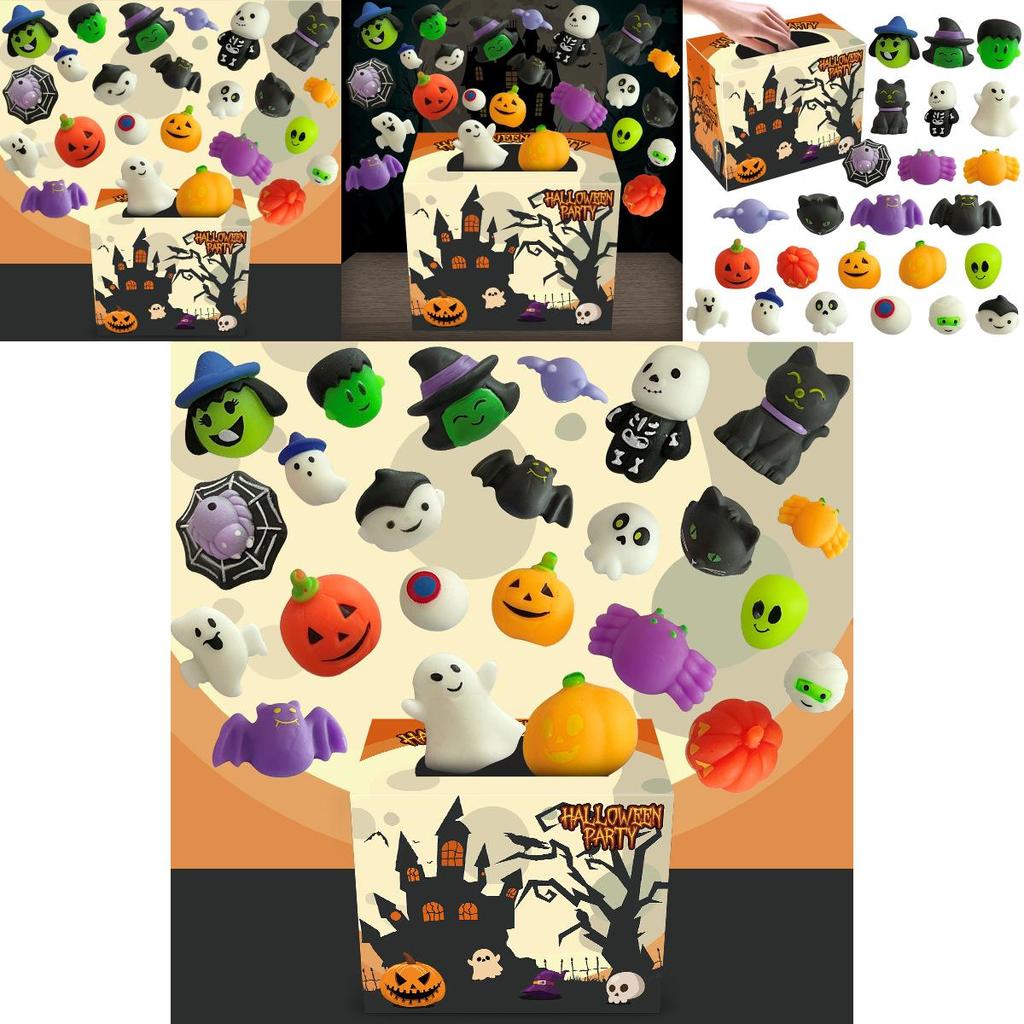 Halloween Squishies Mochi Toys 24pcs Mini Surprise Box For Kids And Adults