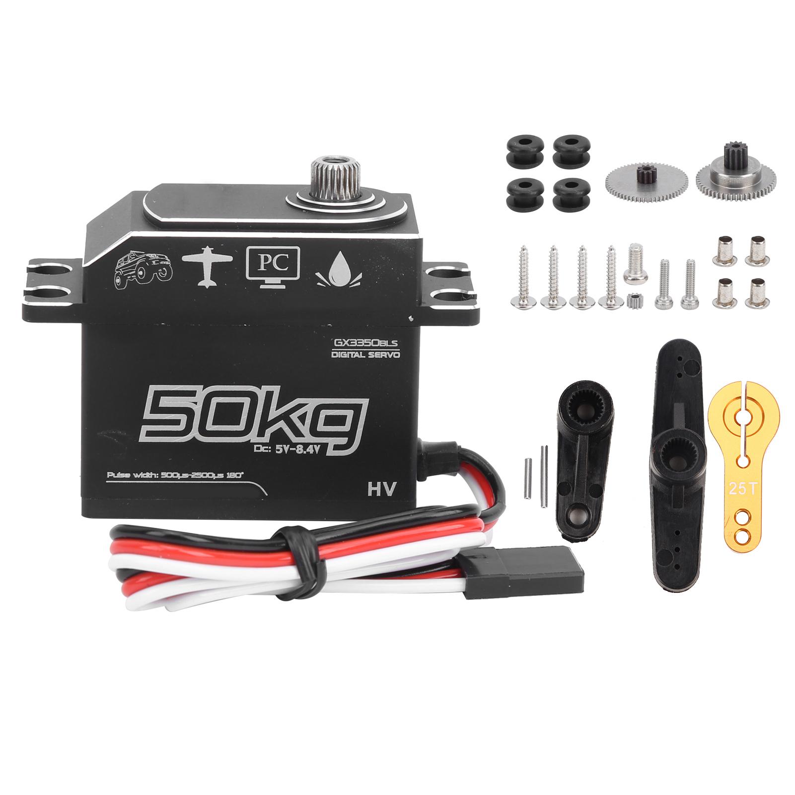 

Цифровий сервопривід із високим крутним моментом, 50 кг, водонепроникний із нержавіючої сталі для 1/10 1/8 RC Boat Car