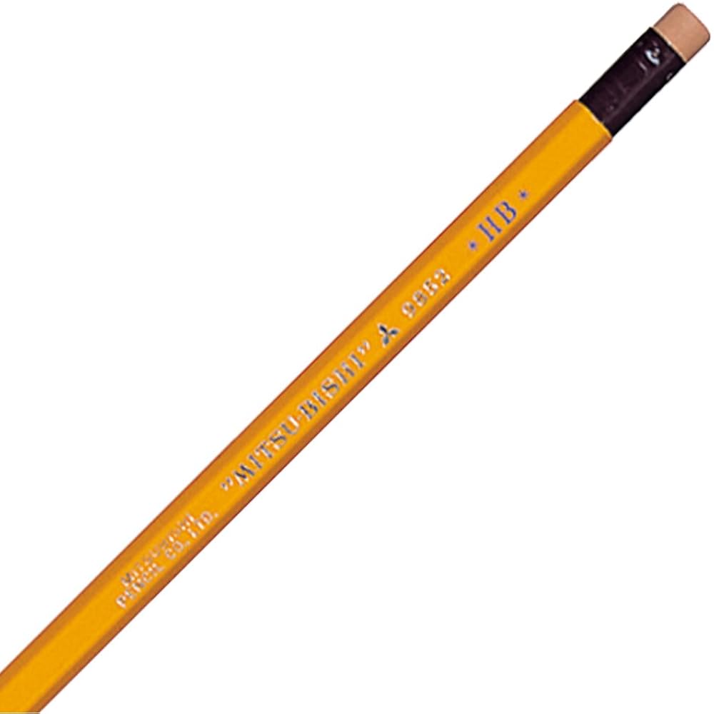 Mitsubishi Pencil Pencil Pencil with Eraser 9852 HB, Pack of 12 K9852HB