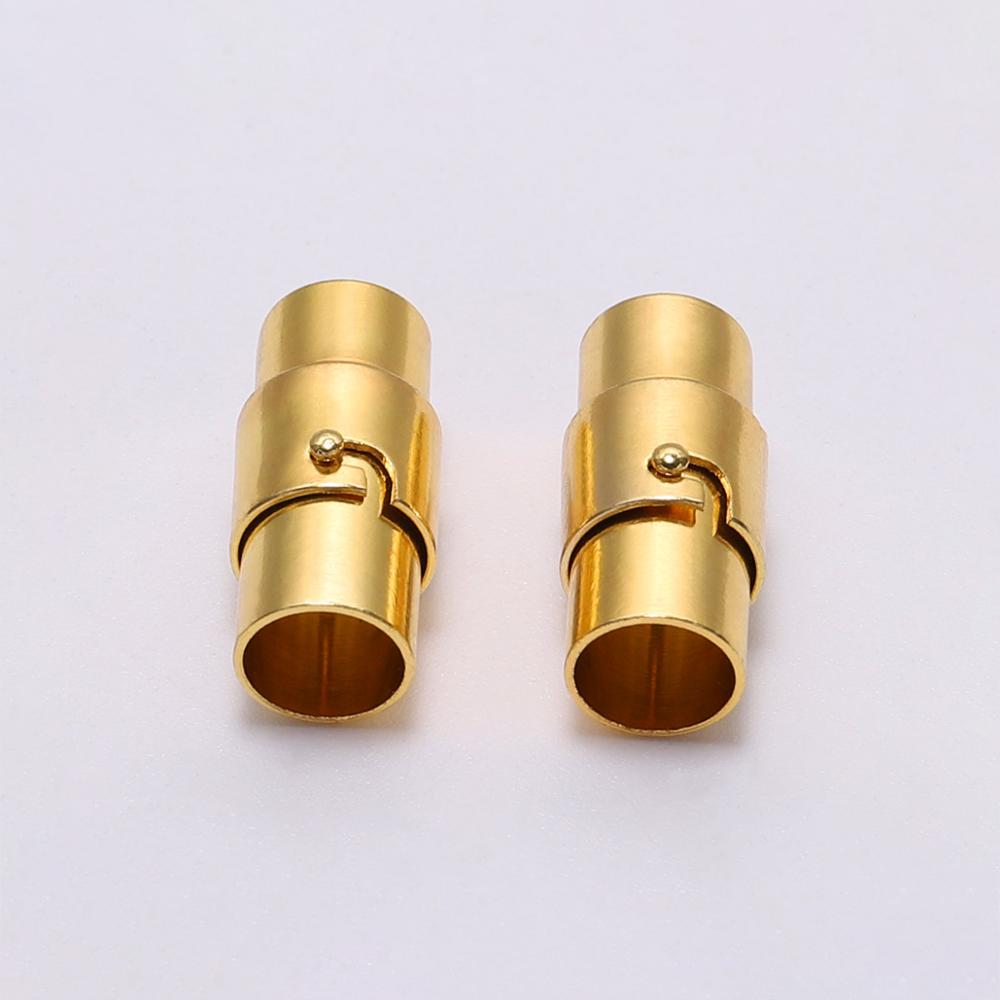 10pcs/lot 3 4 5 6 8 10mm Strong Magnetic Clasps With Locking Mechanism Leather Cord End Cap Connectors For DIY Jewelry Making