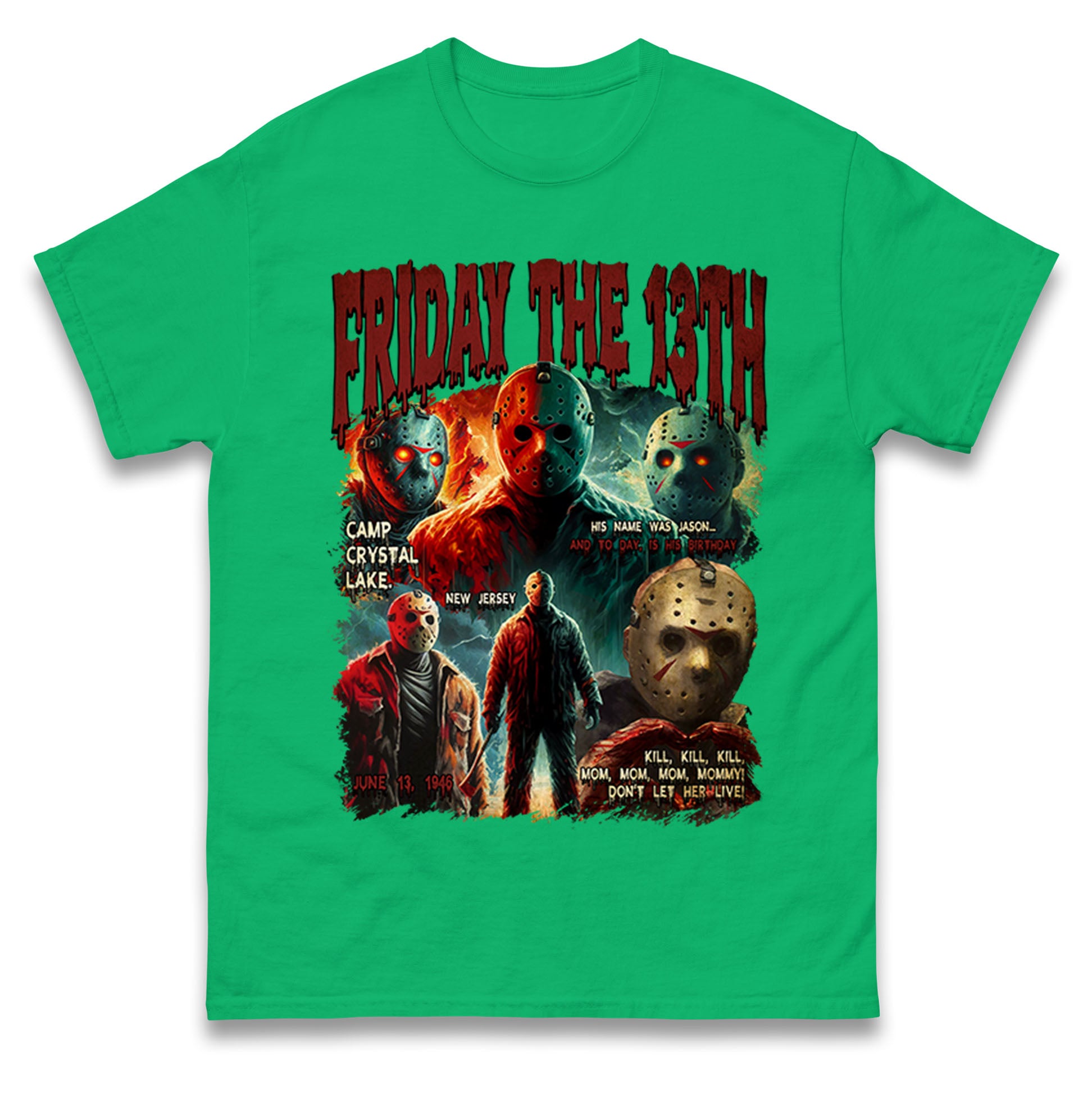 Jason voorhees Friday The 13th Halloween Bootleg Mens T Shirt Womens Tops Tees XL