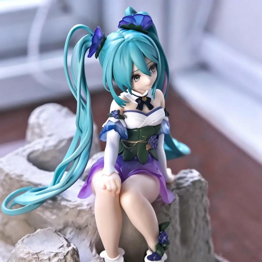 Hatsune Miku CuteAnime Figure Sitting Beauty Girl Ornament Kawaii Action Figure PVC Room Decor Collectible Model Doll Gifts